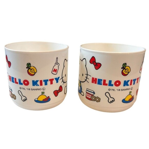 Sanrio Hello Kitty Cup Mug Daiso 8oz Lot Of 2 One Has Some As Pictured - Picture 2 of 5